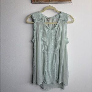 Lucky Brand Mint Sleeveless Blouse